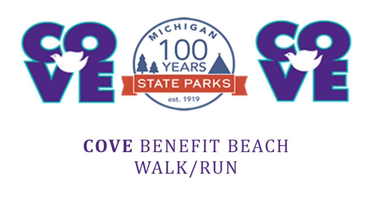 Michigan State Park Cove Benefit Beach walk or run